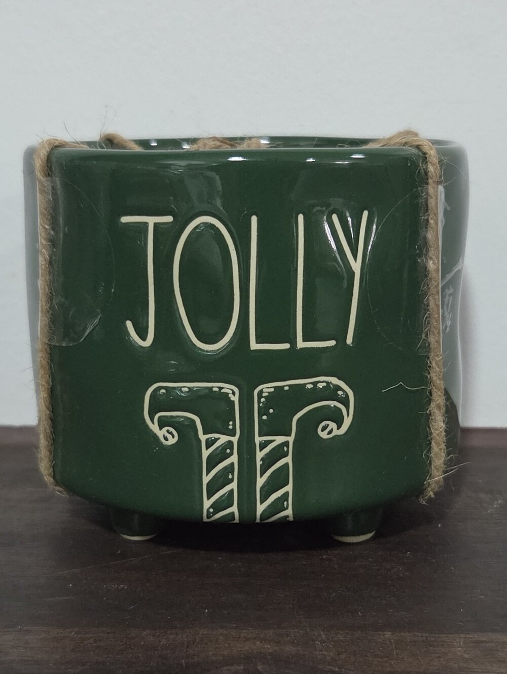 Rae Dunn 'Jolly' Green Ceramic Planter